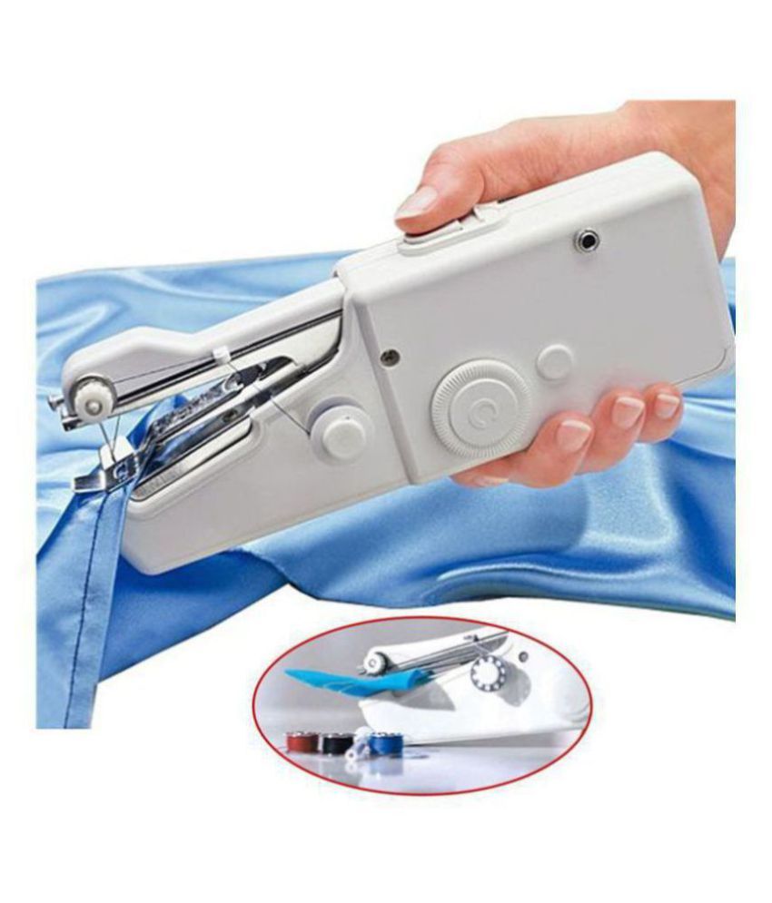     			1PC White Color Rectangle Hand-held Portable Multi-functional Electric Mini Sewing Machine