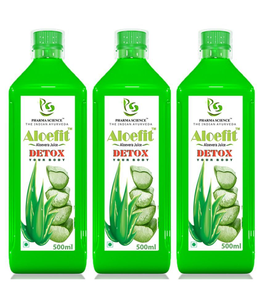 Pharma Science Pure Aloe Vera Juice Liquid 1500 ml Pack of 3