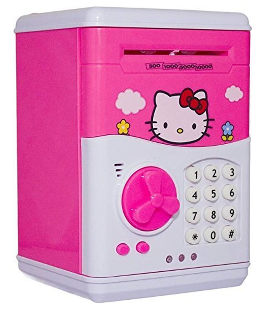 Hello Kitty ATM Kids Piggy Savings Bank with Electronic Lock Piggy Bank