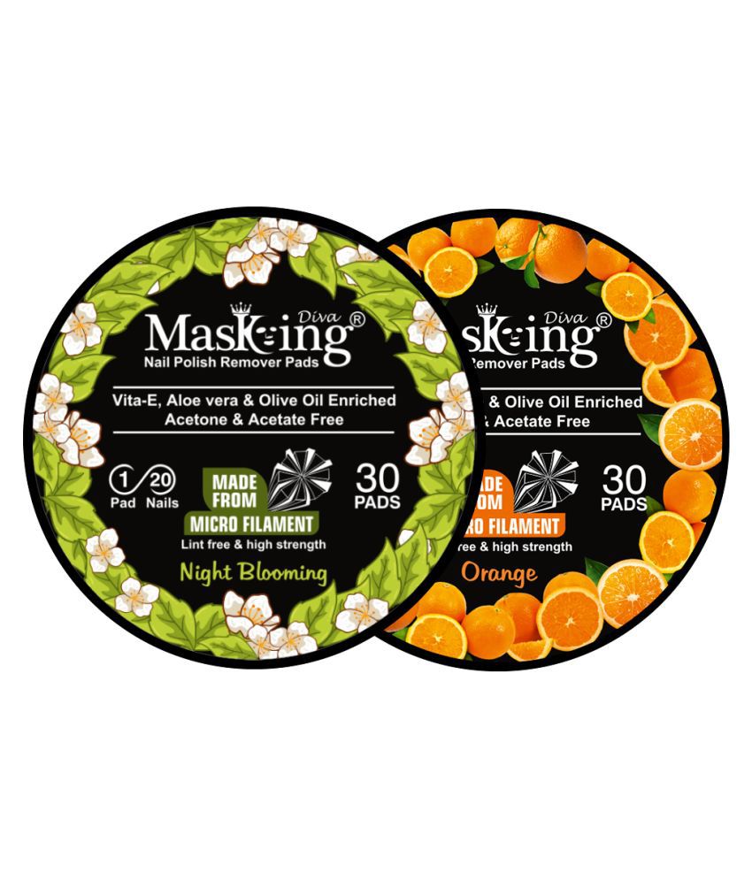 Masking Diva Night Blooming & Orange Nail Paint Remover Pads 40 mL Pack of 2