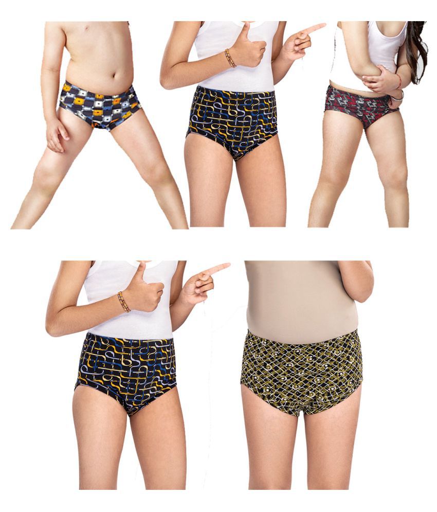     			Dixcy Crazy Cotton Printed Multicolour Jetty/Panty/Underwear/ for Kids/Boys/Girls - Pack of 5
