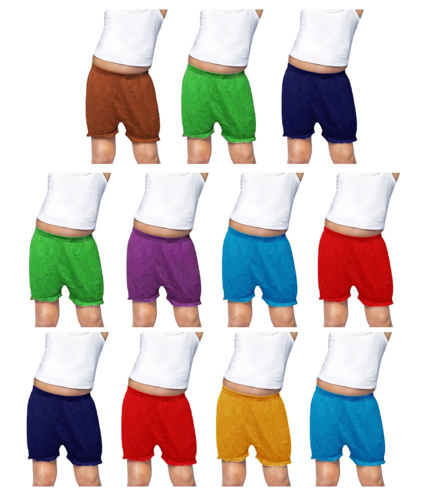     			Dixcy Josh Cotton Plain Multicolour Inner Bloomers for Kids/Boys/Girls - Pack of 11