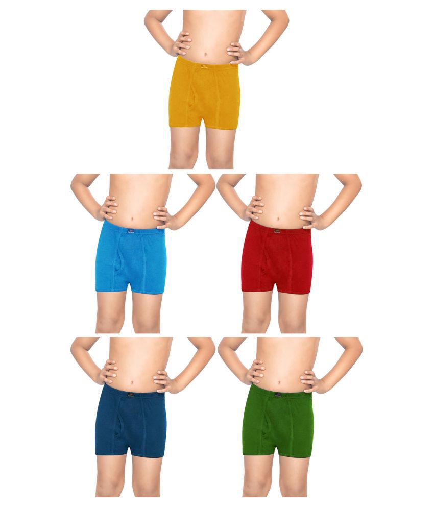     			Dixcy Scott Swish Cotton Solid/Plain Multicolour Trunk/Bloomer/Underwear/ for Kids/Boys - Pack of 5