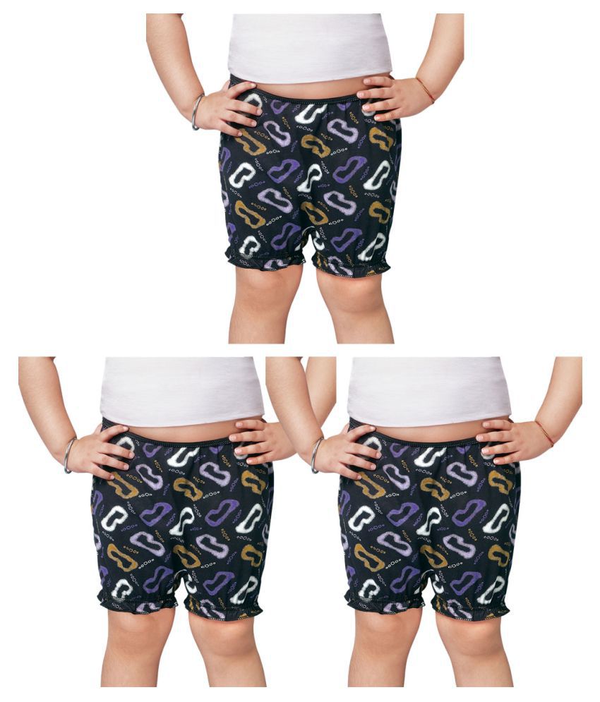 Dixcy Slimz Crazy Cotton Printed Multicolour Bloomers for Kids/Boys/Girls - Pack of 3