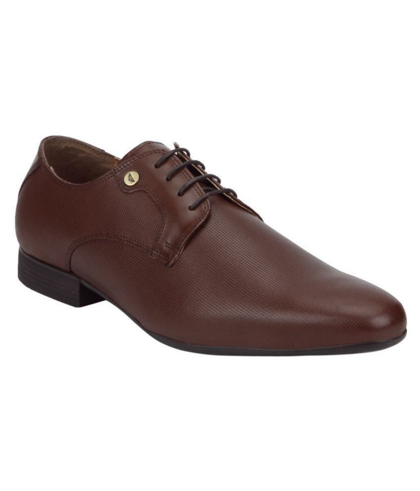 red tape men's dark brown derby shoes