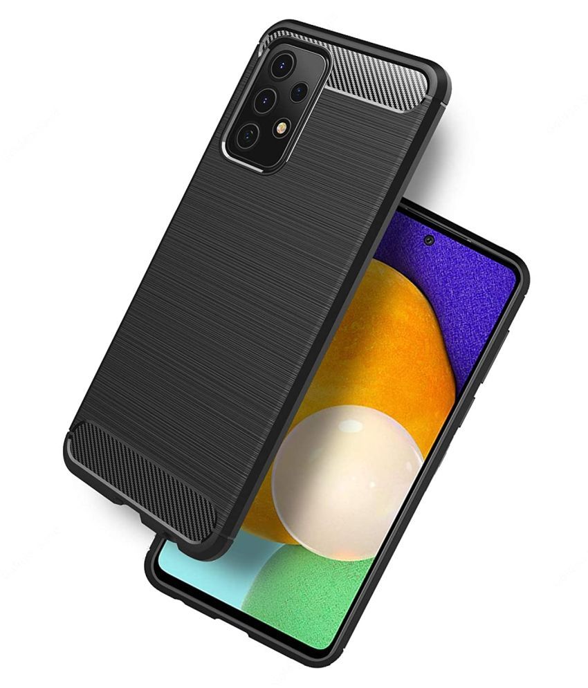 Samsung Galaxy A52 Shock Proof Case mobilegenics Black Plain Back