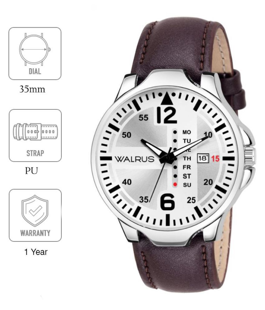     			Walrus Day & Date Leather Analog Men's Watch