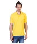 HVN Pack of 1 Cotton Blend Regular Fit Plain Men's Polo T Shirt ( Yellow )