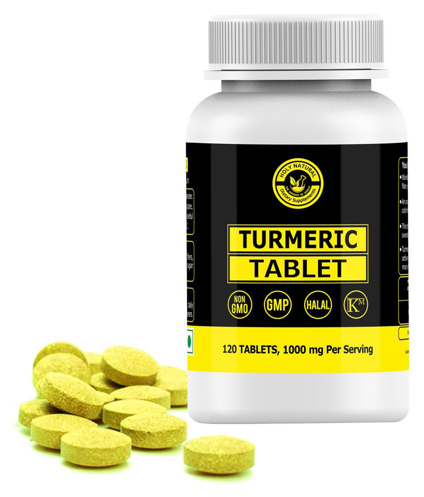     			Holy Natural Turmeric Tablet - 120 Tab 1000 mg Vitamins Tablets