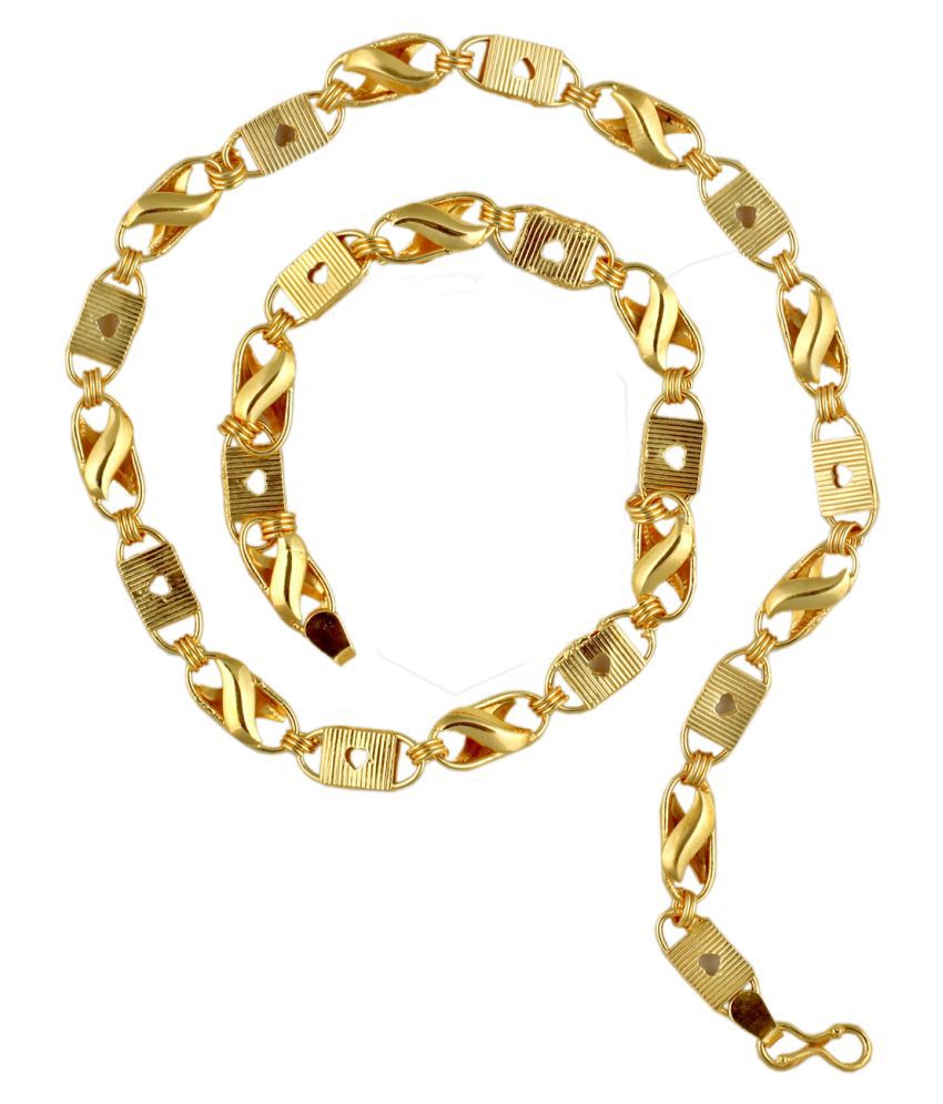     			SHANKHRAJ MALL 19 INCH LONG GOLD COLOR LOVE DESIGN CHAIN FOR MEN OR BOY STYLE1002