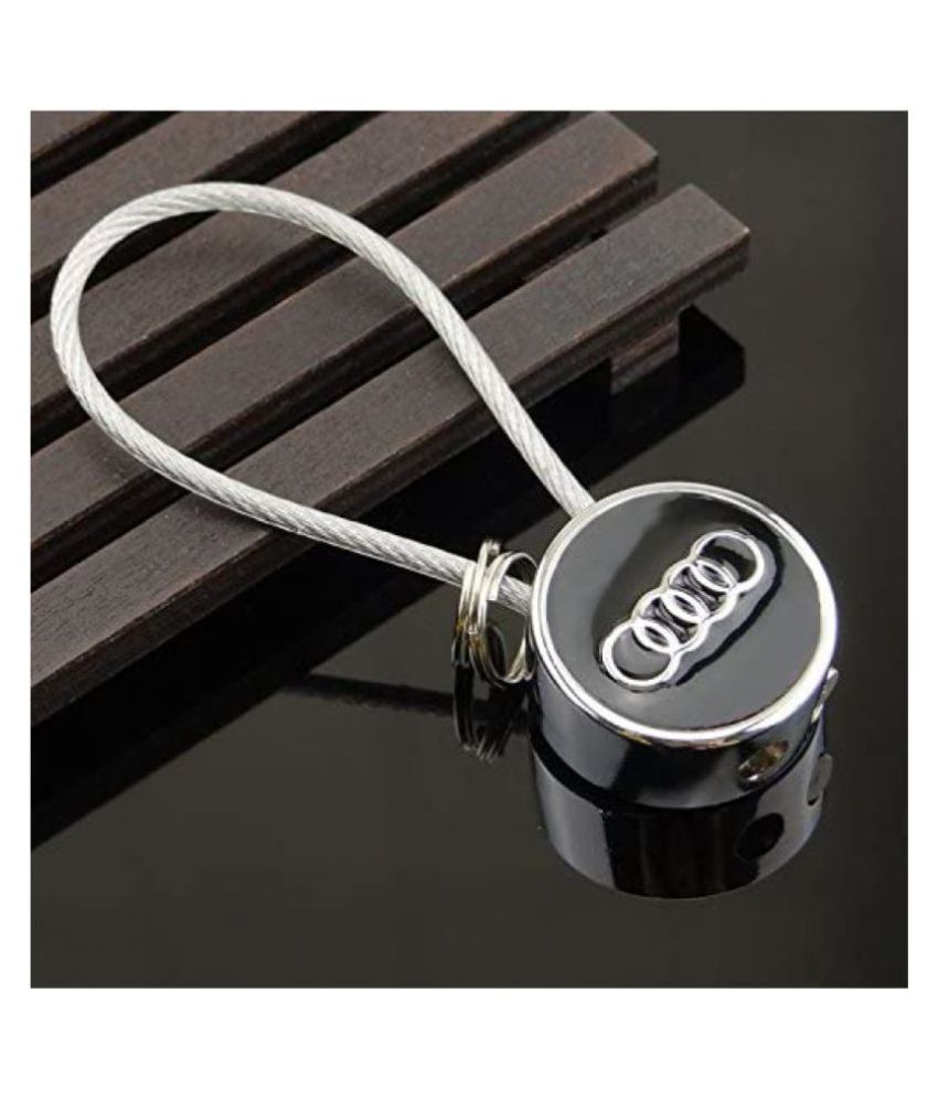 Metallic Keychain Audi Single White Buy Metallic