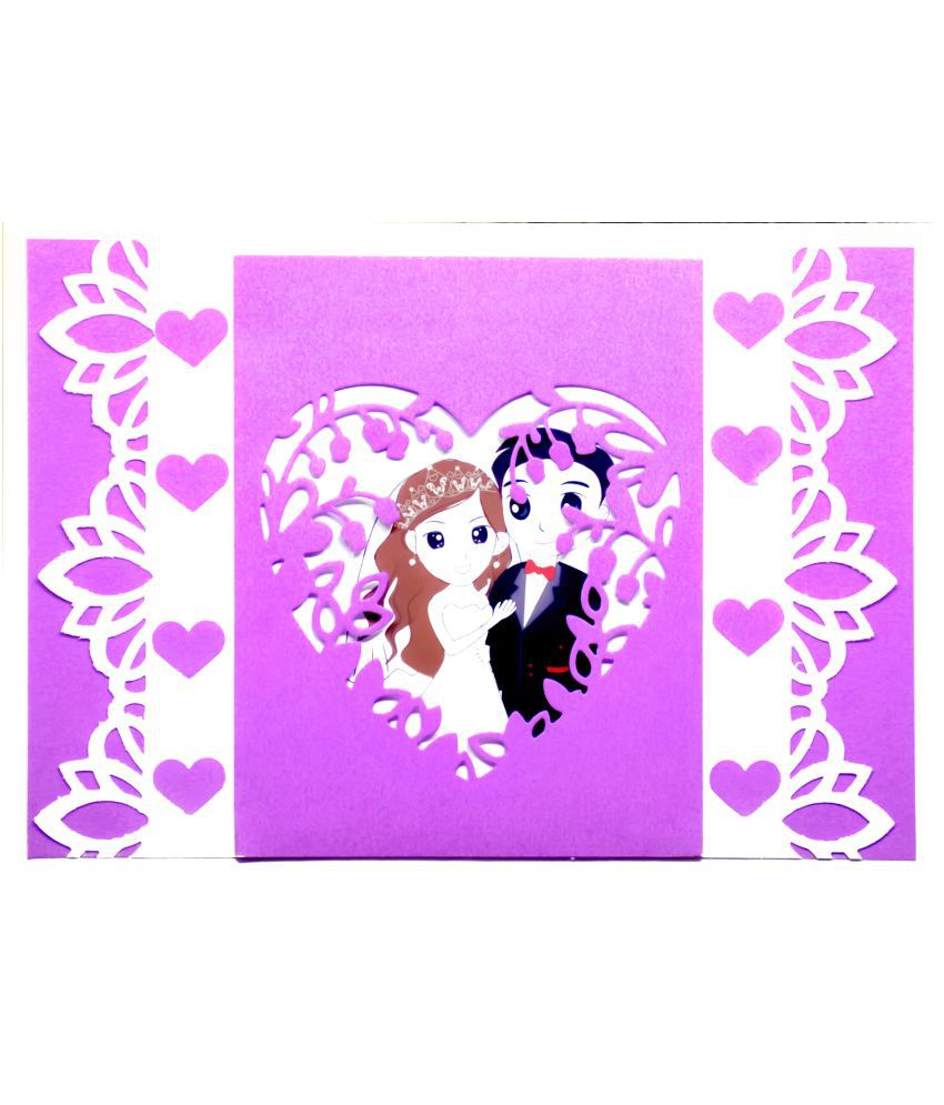     			AanyaCentric Handmade Purple Greeting Card for Husband Wife Boyfriend Girlfriend Lover