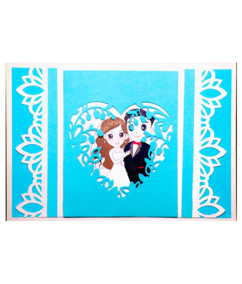 AanyaCentric Handmade Sky Blue Greeting Card for Husband Wife Boyfriend Girlfriend Lover