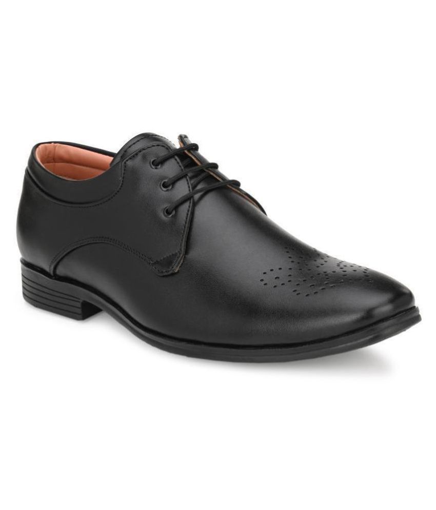     			Leeport - Black Men's Slip On Formal Shoes