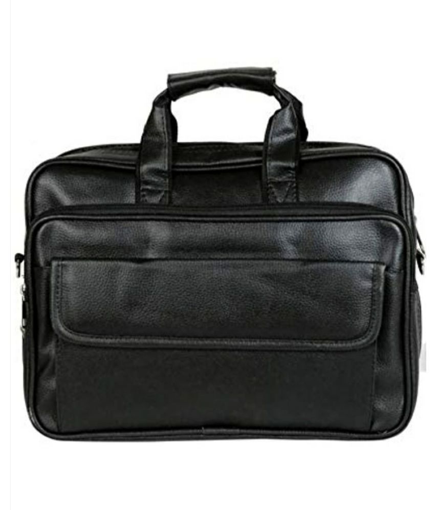Unikart Black Leather Office Bag Buy Unikart Black Leather Office Bag Online at Low Price