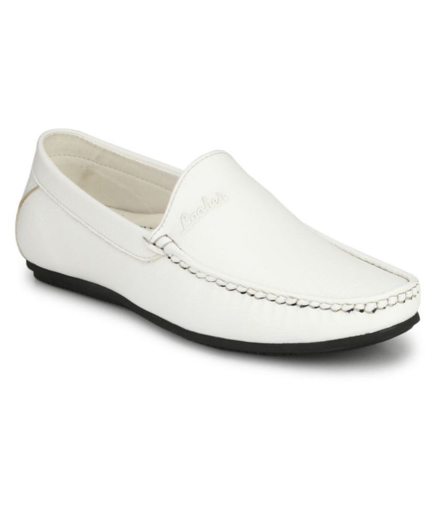 ladies white backless loafers