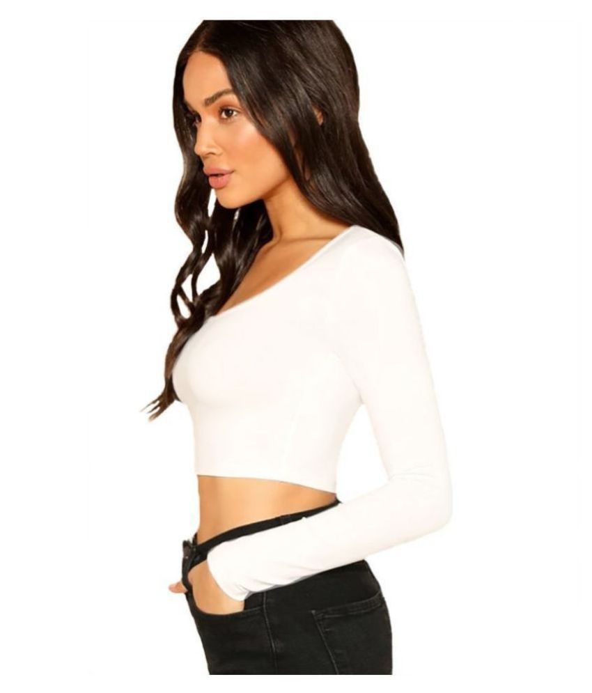 THE BLAZZE Cotton Crop Tops - White - Buy THE BLAZZE Cotton Crop Tops ...