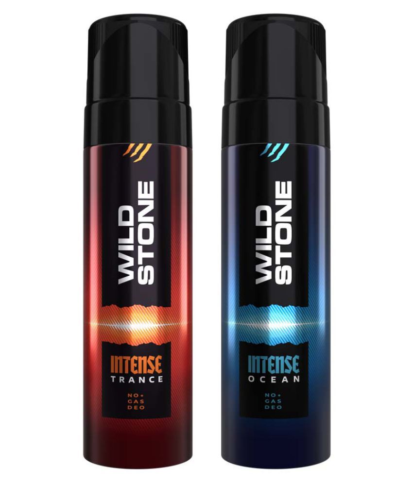     			Wild Stone Intense Trance and Ocean No Gas Deodorant Spray - For Men (240 ml, Pack of 2)