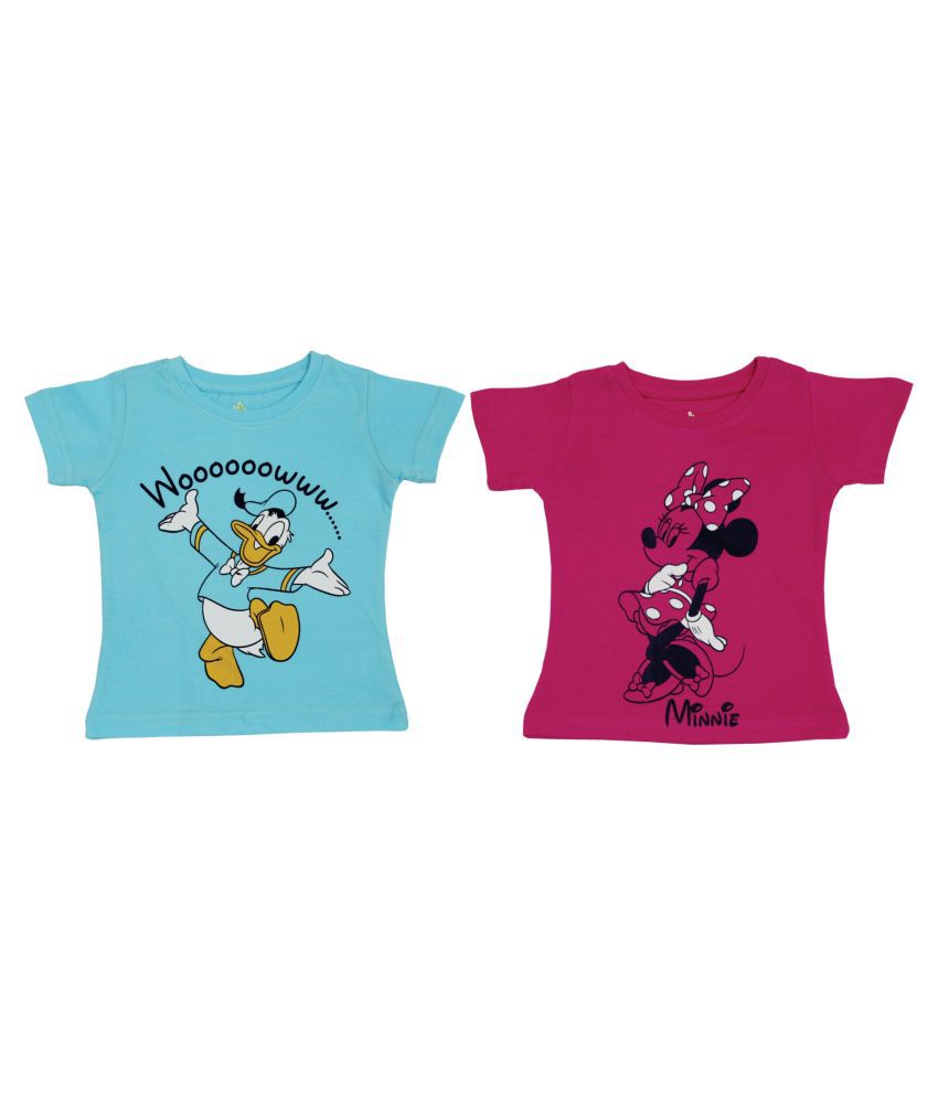     			Bodycare Infantwear Donald & Minnie Printed Girls Half Sleeves T-Shirt Pack of 2