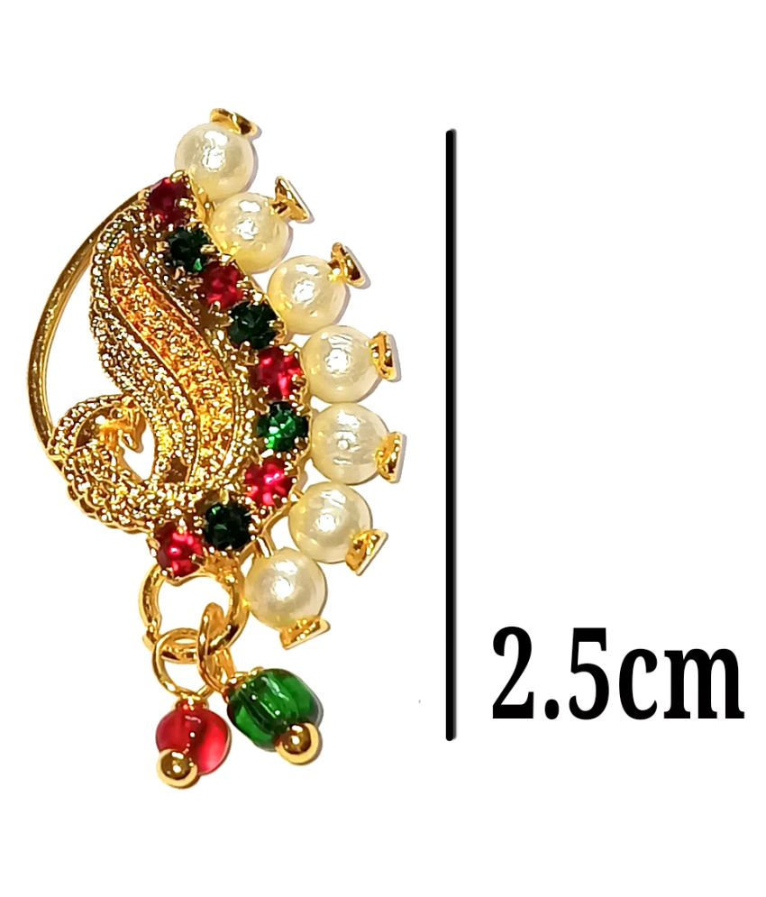 clip on Marathi Nath traditional Maharashtrian nose ring for Women Buy clip on Marathi Nath