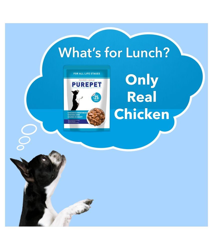 Purepet Wet Dog Food, Chicken and Vegetable Chunks in Gravy, 15 Pouches