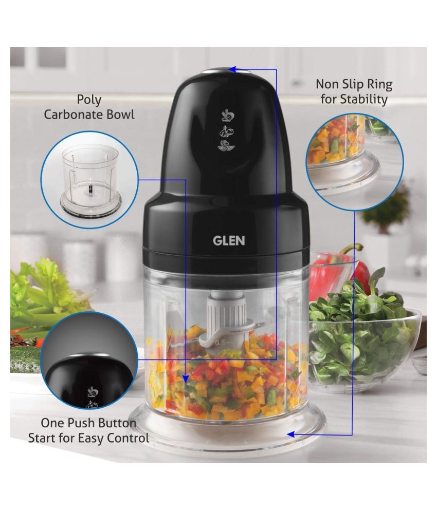 Glen Vegetable Mini Chopper 4043 Turbo Black 2 Blades Price in India ...