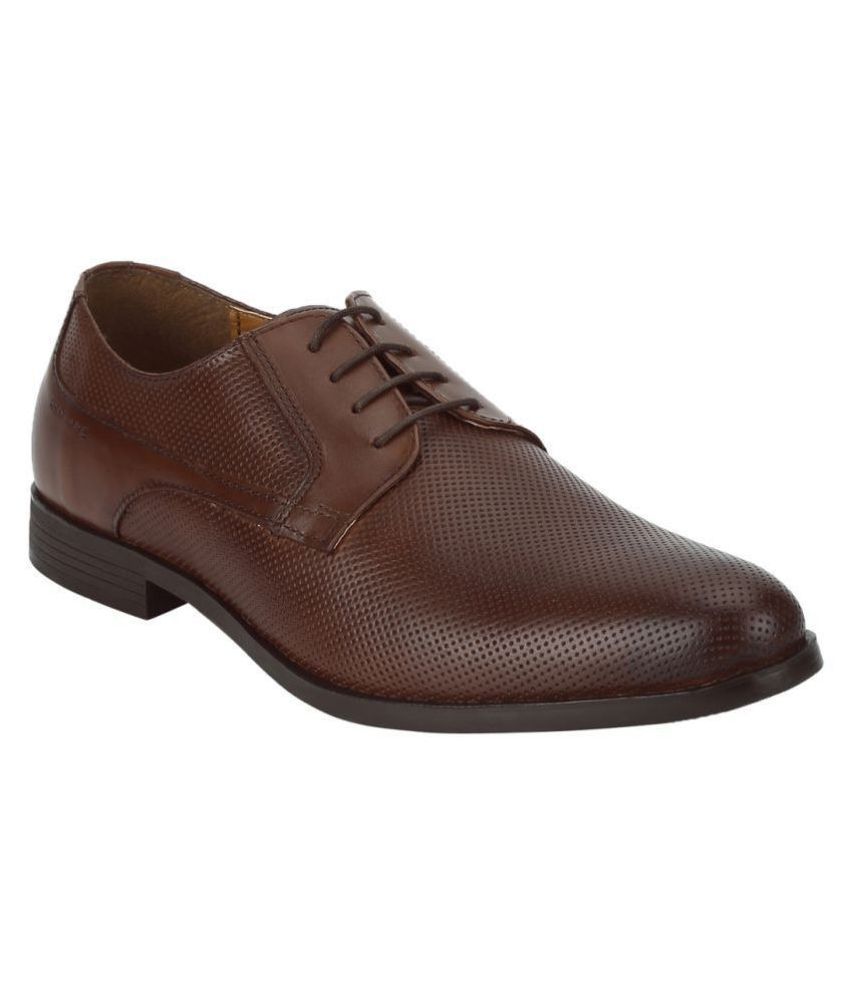 red tape men's dark brown derby shoes