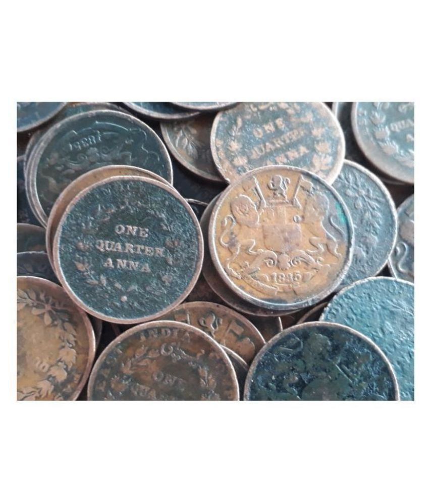 MANMAI COINS 50 COINS LOT - India - British • East India Company 1835 ¼ Anna Copper • 6.48 g • ⌀ 26.25 mm MEDIUM to GOOD CONDITION