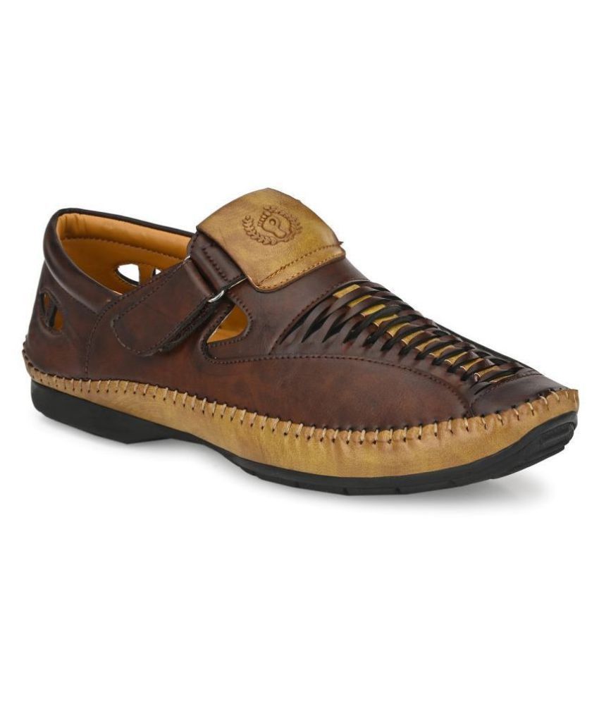 Prolific Brown Faux Leather Sandals