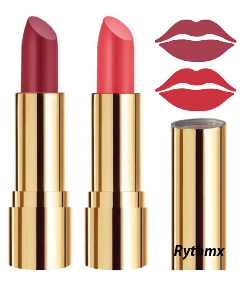     			Rythmx Pink,Red Matte Creme Lipstick Long Stay on Lips Multi Pack of 2 8 g
