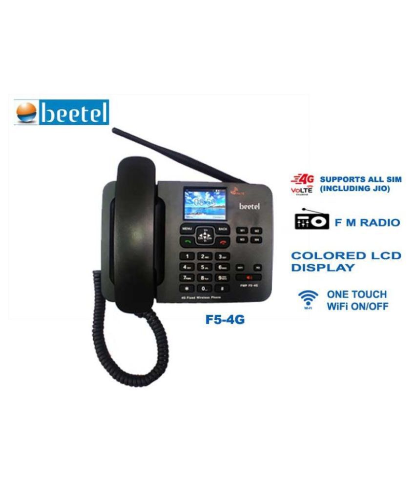 Beetel F5-4G Wireless GSM Landline Phone ( Black )