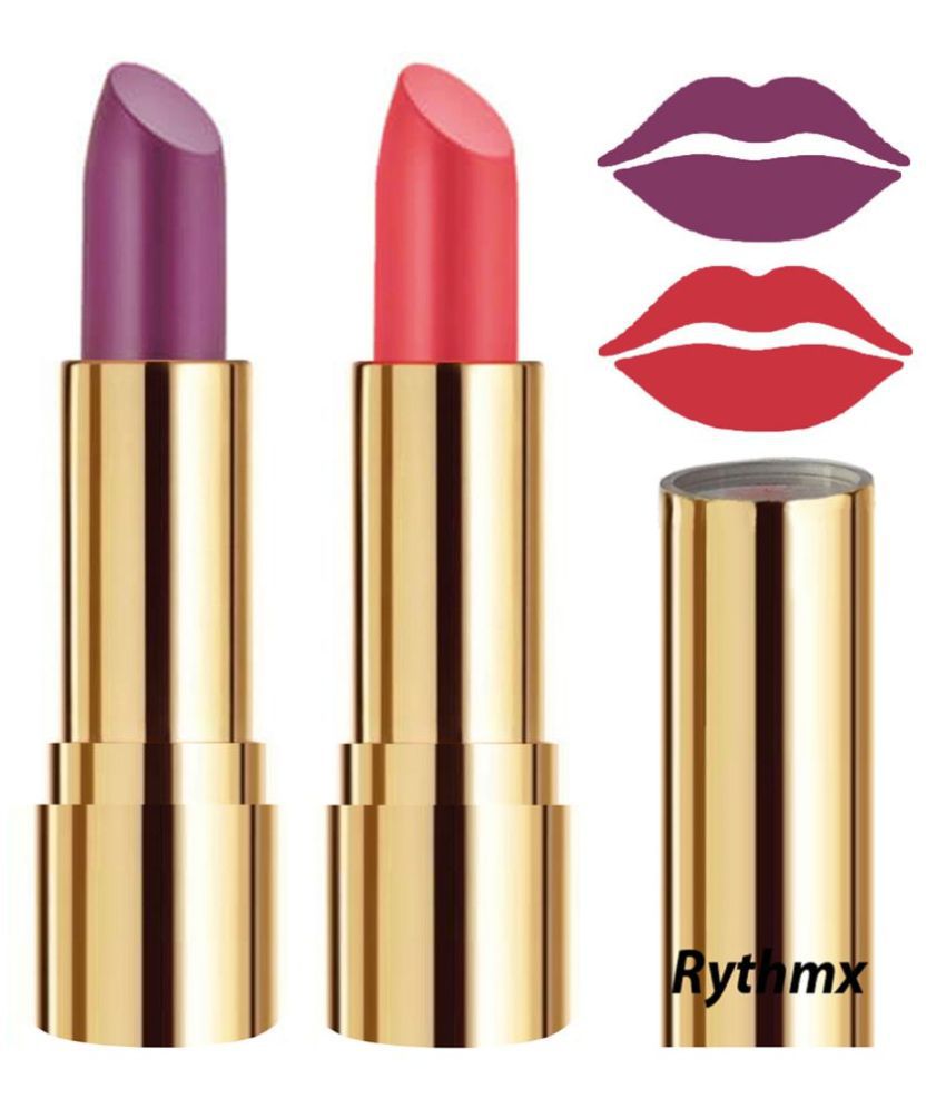     			Rythmx Purple,Red Matte Creme Lipstick Long Stay on Lips Multi Pack of 2 8 g
