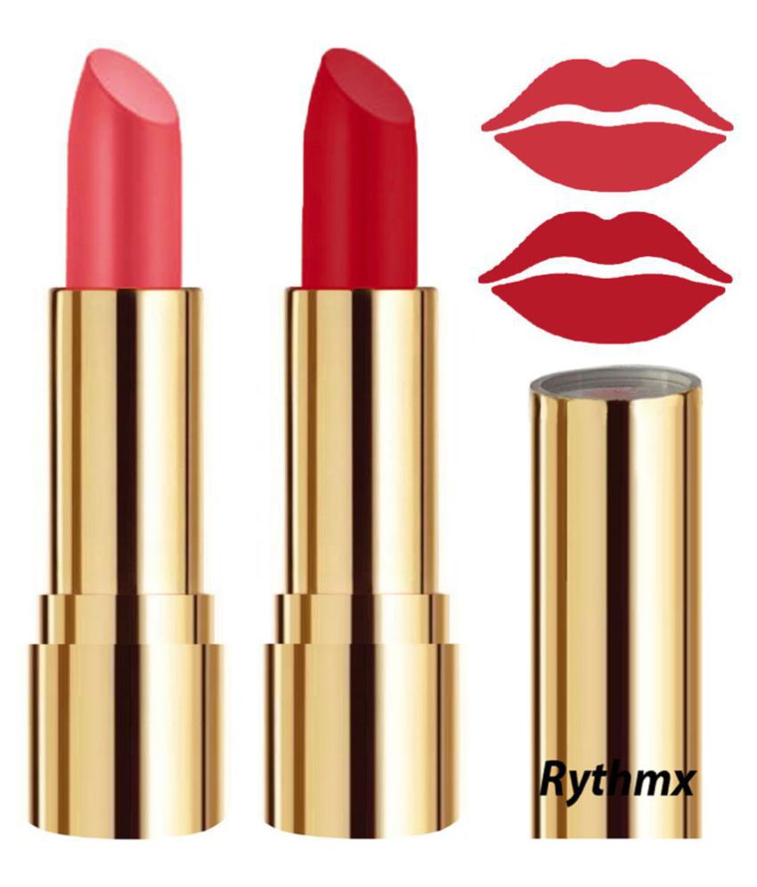     			Rythmx Red,Red Matte Creme Lipstick Long Stay on Lips Multi Pack of 2 8 g