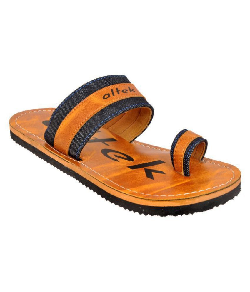 Altek Tan Leather Slippers