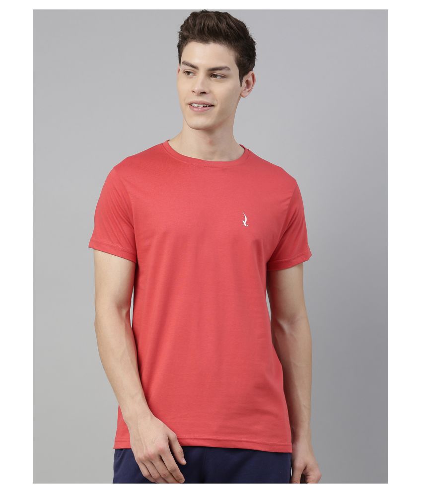     			Quarantine Cotton Red Solids T-Shirt