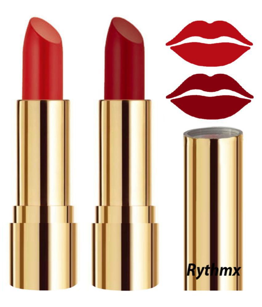    			Rythmx Orange,Maroon Matte Creme Lipstick Long Stay on Lips Multi Pack of 2 8 g