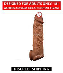 Silicon Made 9 Inch Double Brown Penis Cover Dragon Condom With 2 Inch Extension