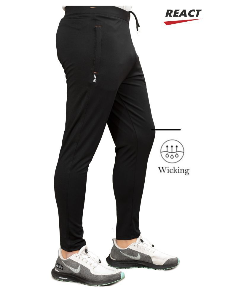     			react - Black Polyester Men's Trackpants ( Pack of 1 )