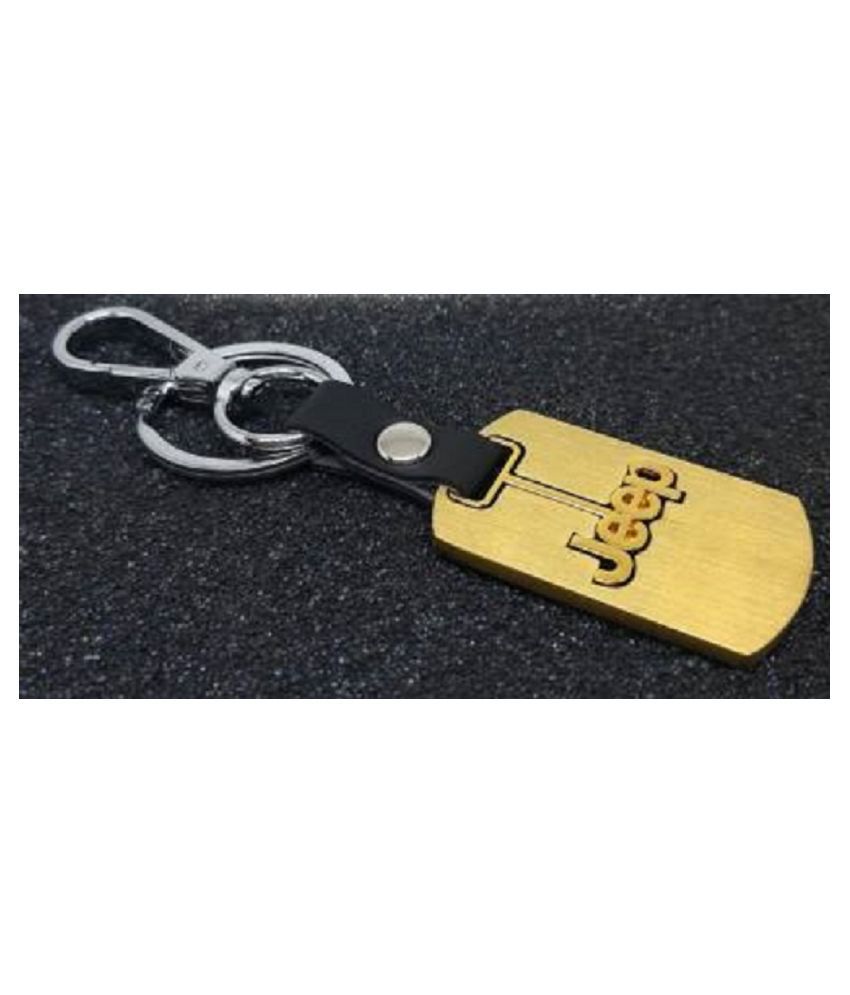     			Americ Style Jeep Wrangler Cars Metal Key Chain (Gold)