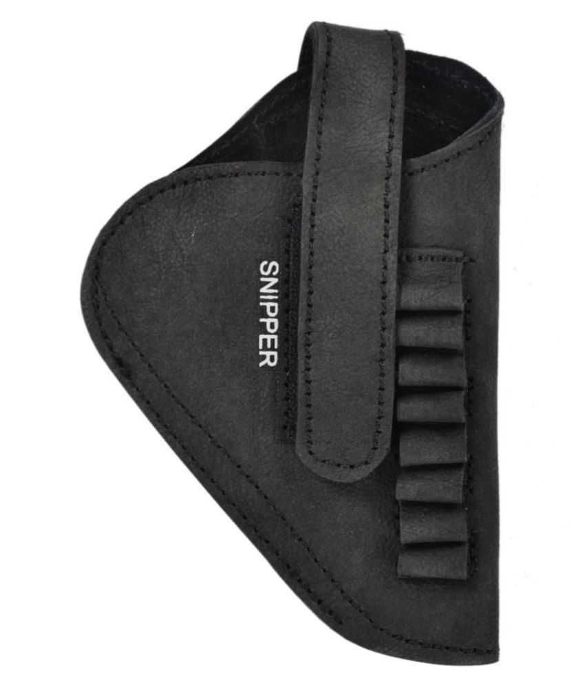 Schieben Innovations PU Leather .32 Bore Gun Clip Cover Cover Pistol Cover Free Size (Black)