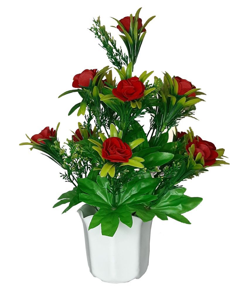     			CHAUDHARY FLOWER Rose Red Flowers With Pot - Pack of 1