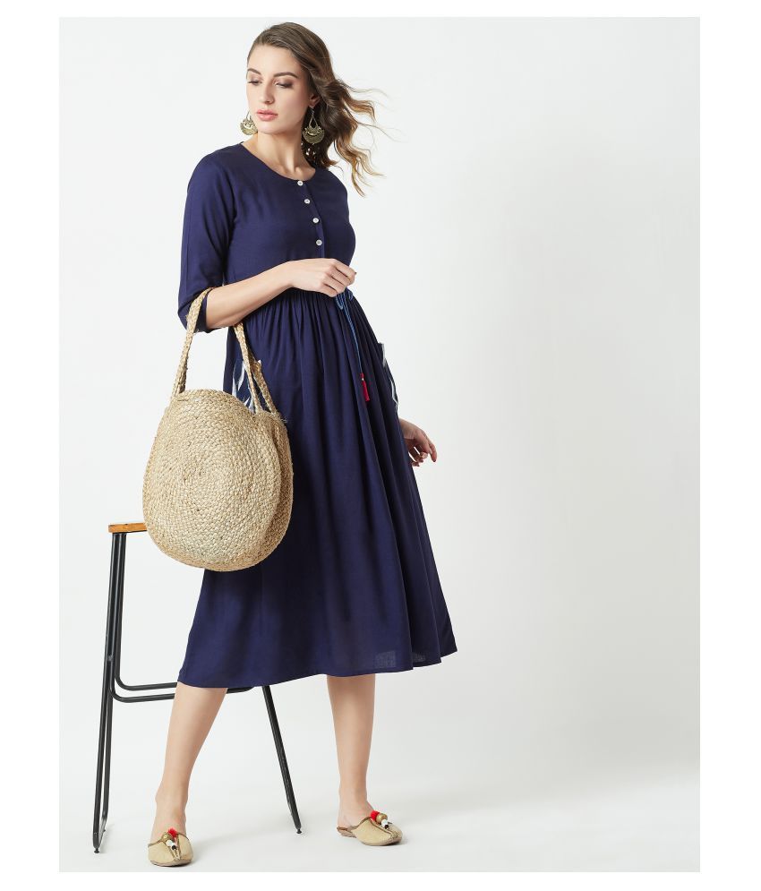     			Miss Chase Rayon Navy Regular Dress