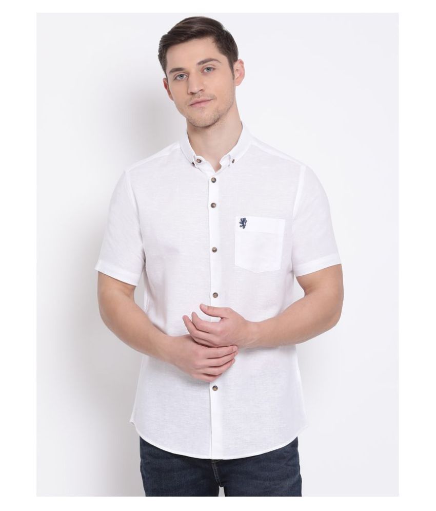 Red Tape Linen White Shirt - Buy Red 