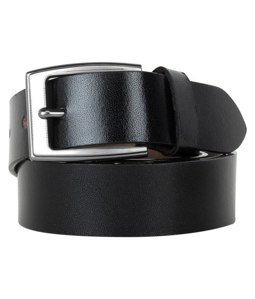     			Azibo Black Leather Casual Belt