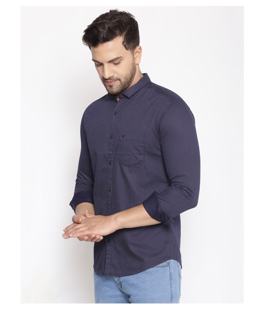     			Showoff Cotton Blend Slim Fit Men's Casual Shirt - Navy ( Pack of 1 )