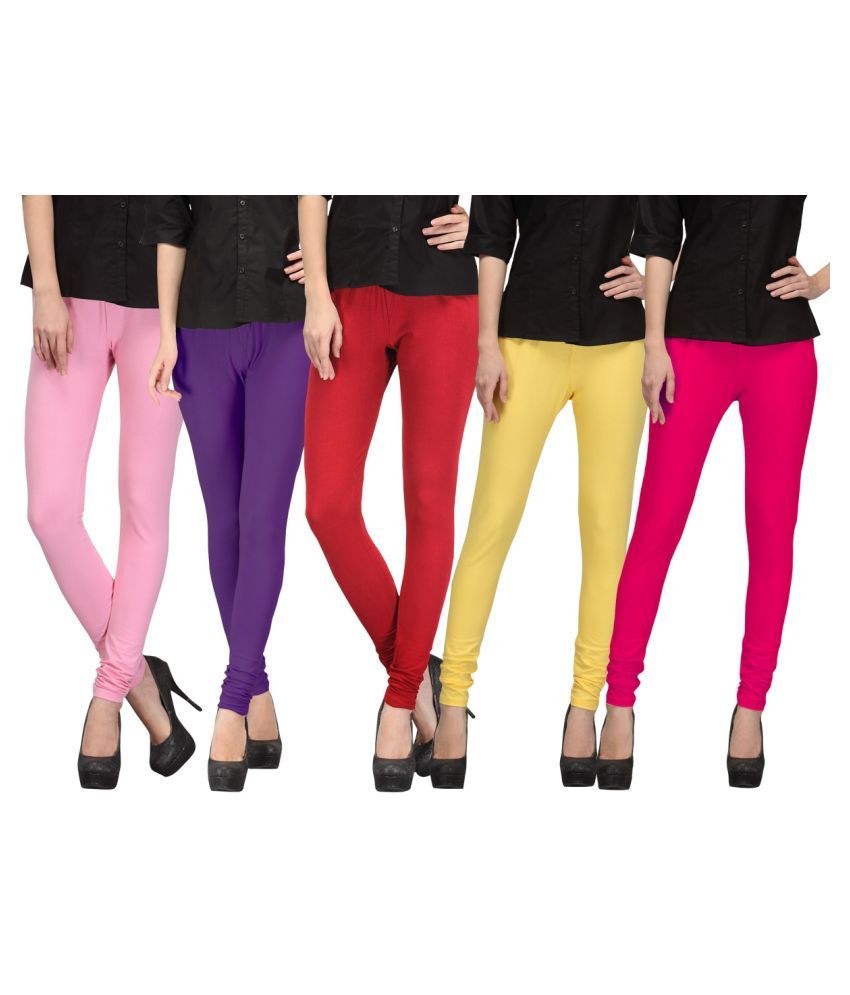     			FnMe Cotton Lycra Pack of 5 Leggings