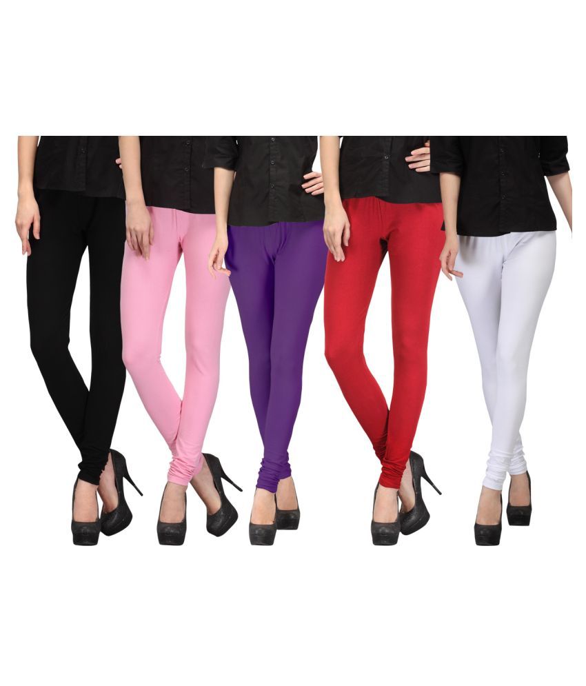     			FnMe Cotton Lycra Pack of 5 Leggings