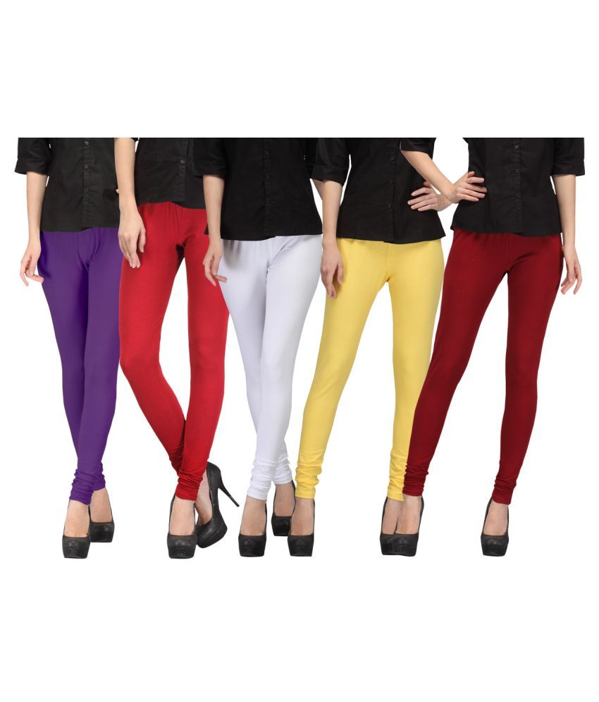     			FnMe Cotton Lycra Pack of 5 Leggings