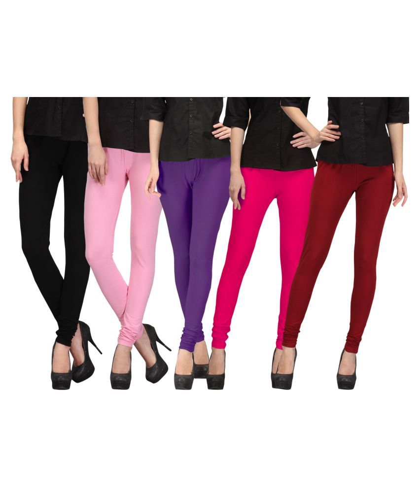     			FnMe Cotton Lycra Pack of 5 Leggings