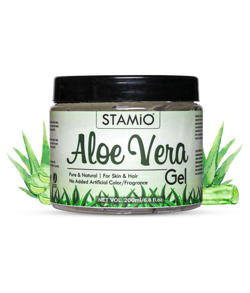     			STAMIO Pure Aloe Vera Gel for All Skin & Hair Types, Multipurpose Beauty Gel | No Added Artificial Fragrance/Color | 200ml